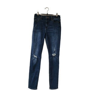 Lucky Brand Women Size 4/27 Blue Distressed Dark Wash Bridgette Skinny Leg Jeans